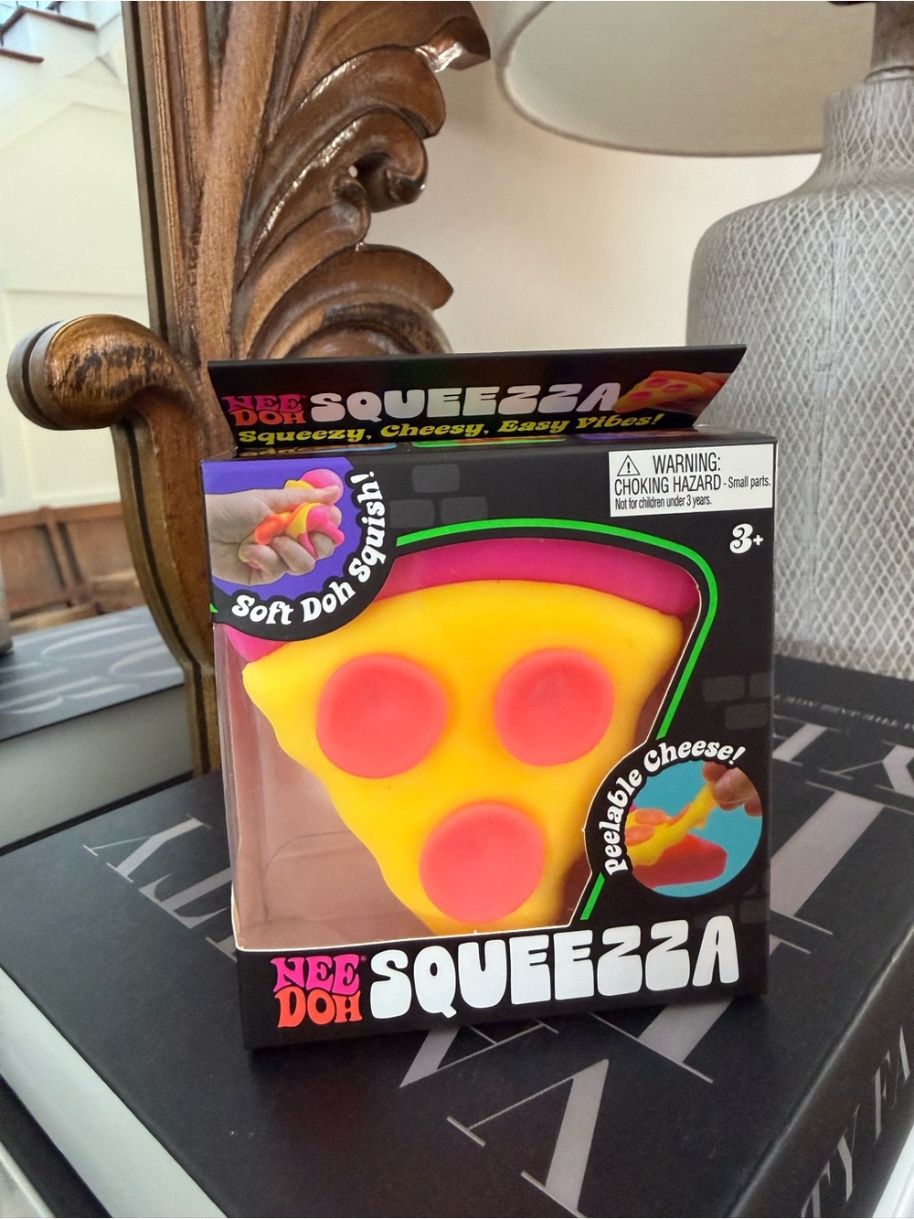 Squeezzza Yellow & Pink Pizza Squishy Toy - Kids Trading Card Category